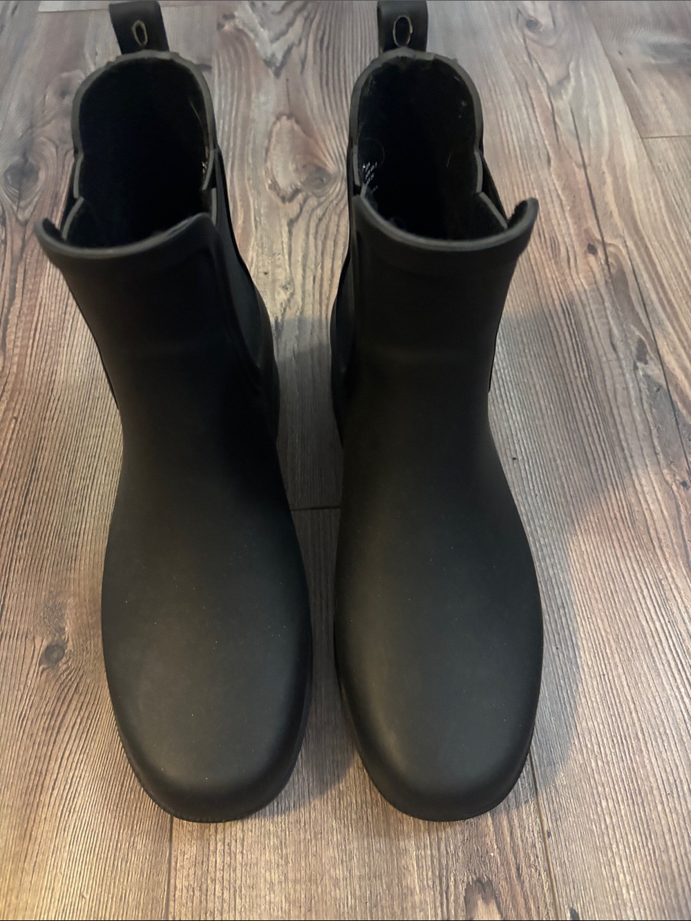 Eddie Bauer Black Short Rain Boots Sz 9